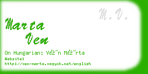 marta ven business card